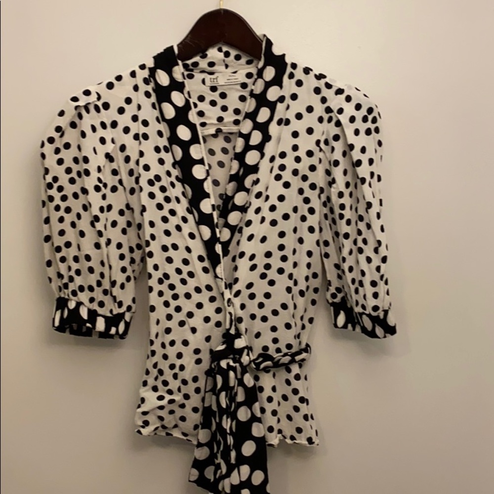 ZARA polka Dot Wrap Top
